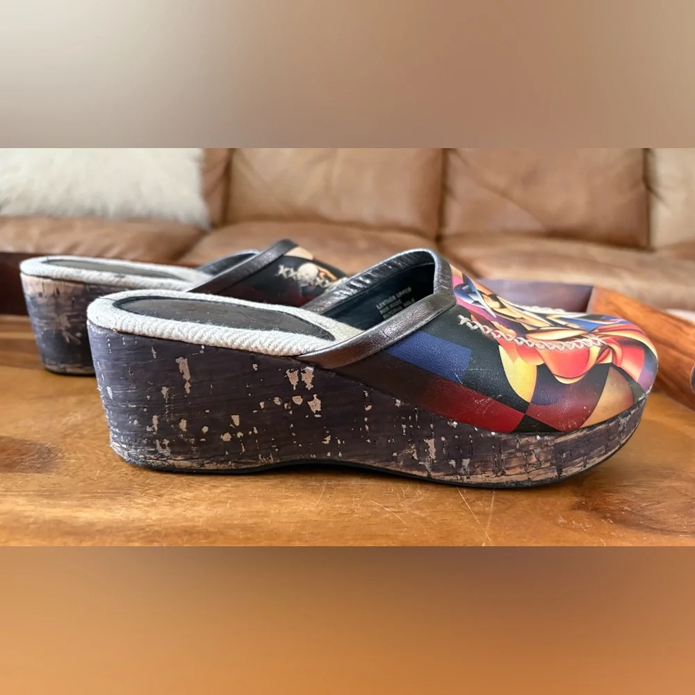 Leather Wearable Art Clogs - Picture 4 of 10